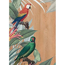 Red & Green Parrots πίνακας ξύλου ML (21458)