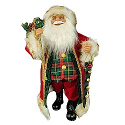JK Home Décor - Άγιος Βασίλης με Καρώ Ρούχα 60cm