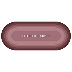 Kitchen Carpet - Πατάκι Κουζίνας Ροζ 50x180cm Οβάλ Αντιολισθητικό KCP-10180
