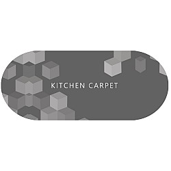 Kitchen Carpet - Πατάκι Κουζίνας Γκρι Digital 50x180cm Οβάλ Αντιολισθητικό KGD-11180