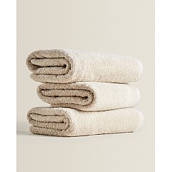 Μπεζ πετσέτες προσώπου 50Χ90 cm 3 τεμ. 100% οργανικό βαμβάκι 530gsm