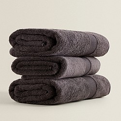 Γκρι πετσέτες προσώπου 50Χ90 cm 3 τεμ. 100% οργανικό βαμβάκι 530gsm