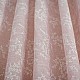 Κουρτίνα Λινή Ημιδιάφανη Ροζ Με Λευκά Άνθη Με Κρίκο Υ270xΦ280cm A240-10