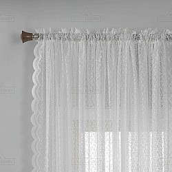 Κουρτίνα Ημιδιάφανη Λευκή Δαντέλα Με Θηλιά 295X260CM 2028-1