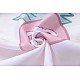 Κουρτίνα Σκίασης Λευκή με Ροζ Σχέδια 270x280cm Με Τρέσα 6001-2