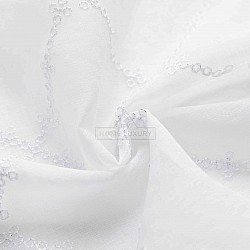 Κουρτίνα Ημιδιάφανη Λευκή Με Λευκό Κέντημα Με Κρίκο 140x270cm 6009-1