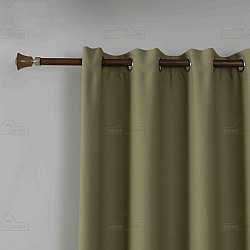 Κουρτίνα Σκίασης Cotton Ζακάρ Πράσινη Με Κρίκο 140x265cm 6027-3