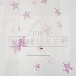 Kids Stars Lilac Κουρτίνα Λινή Με Κρίκο Υ260xΦ280cm A418-6