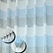 Ριγέ Κουρτίνα Λινή Ημιδιάφανη Γαλάζιο-Γκρι Με Κρίκους Υ260xΦ270cm Α121-7