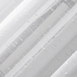 Dots White Line - Κουρτίνα Ημιδιάφανη με Κρίκους 270x270cm T005-W