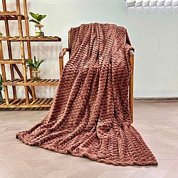 Κουβέρτα Flannel Flecce Καφέ Υπέρδιπλη 220x240cm FLC-B04