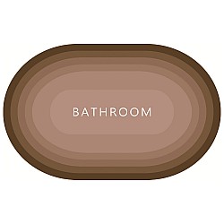 Πατάκι Μπάνιου Καφέ Bathroom Οβάλ Αντιολισθητικό Συνθετικό 040x060cm B30-04