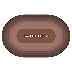 Πατάκι Μπάνιου Καφέ Bathroom Οβάλ Αντιολισθητικό Συνθετικό 040x060cm BBR-04