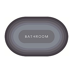 Πατάκι Μπάνιου Γκρι Bathroom Οβάλ αντιολισθητικό συνθετικό 040x060cm BCG-11