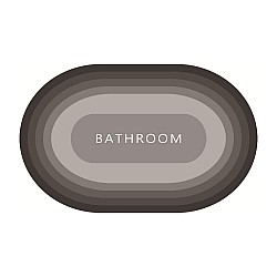 Πατάκι Μπάνιου Καφέ Μπεζ Bathroom Οβάλ Αντιολισθητικό Συνθετικό 040x060cm BEN-01