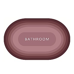 Πατάκι Μπάνιου Ροζ Bathroom Οβάλ Αντιολισθητικό Συνθετικό 040x060cm BPI-10
