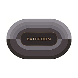 Πατάκι Μπάνιου Καφέ Bathroom Οβάλ Αντιολισθητικό Συνθετικό 040x060cm BRO-04