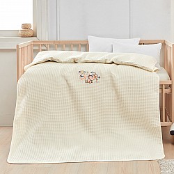 Κουβέρτα πικέ με κέντημα Art 5306 100X150 Μπεζ   Beauty Home